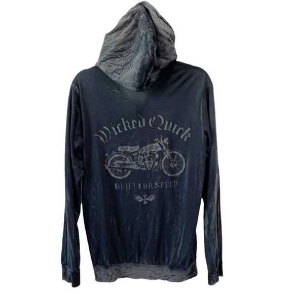 Wicked Quick French Terry Charcoal Crinkle Built For Speed Hoodie - Picture 1 of 13